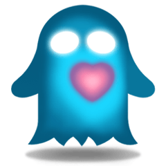 Cute Heart-Glowing Ghost stickers