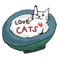 可愛い可愛い猫好きのための猫スタンプ。