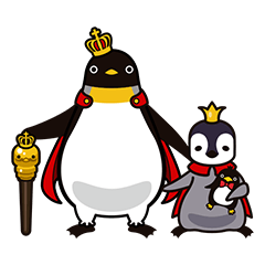 The family of a emperor penguin
