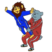 a lion and bear
