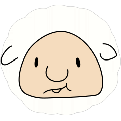 The sticker of an animal like the sheep