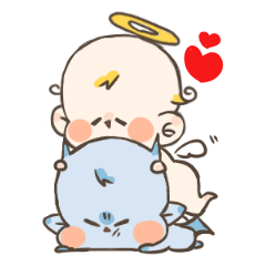 A small angel and  small devil