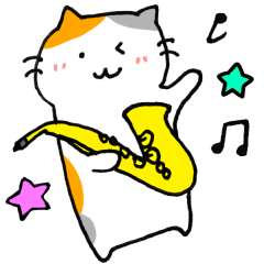 Cat and saxophone music