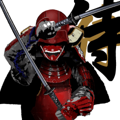 sengoku samurai Sticker red