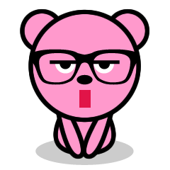 Pink bear with glasses