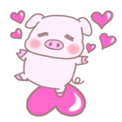 Sticker of cute Kansai dialect pig