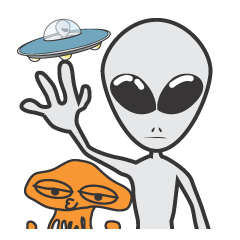 Alien Grey Sticker
