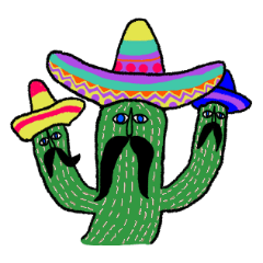 Sticker of strange cactus