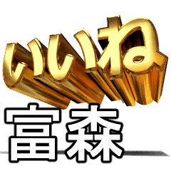 動く!金文字【富森,とみもり】