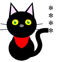 Black cat KURO-NYAN custom sticker