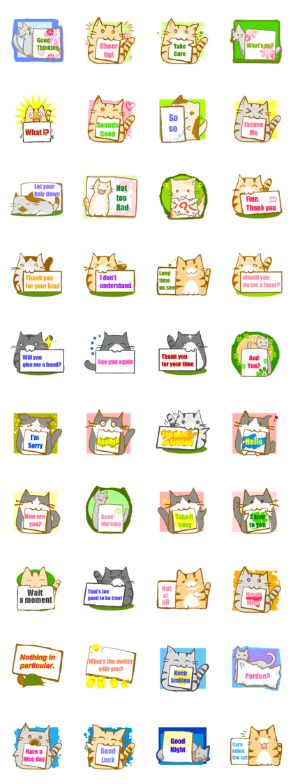 Message board with cat and others