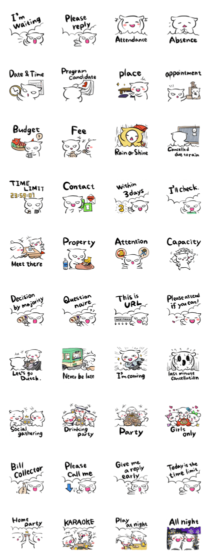 Secretary sticker, English version
