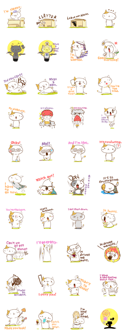 Cute ghosts to strange cat ! - English -