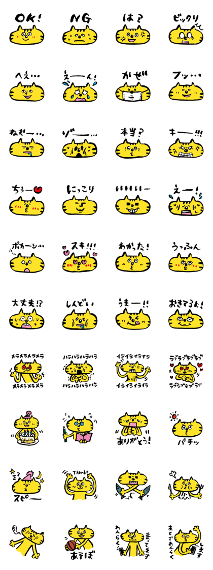 Yellow big face cat