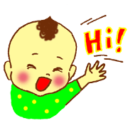 Baby sticker smiling