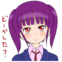 女の子スタンプ 紫ちゃん