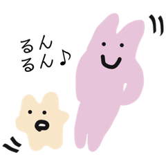 うさぎ？の親子スタンプ