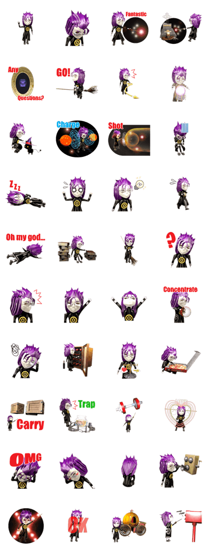 3D magician sticker
