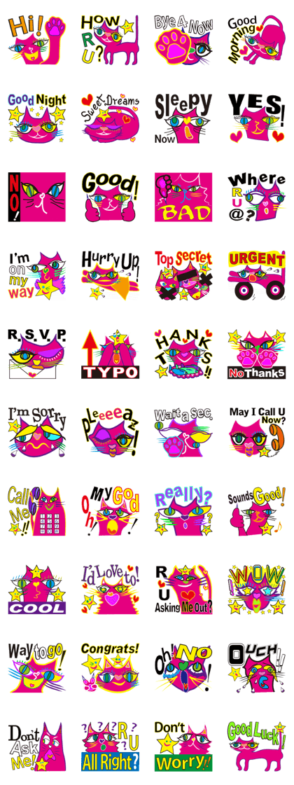 SHOCKING PINKiee the Cat <English Ver.1>