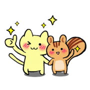 Squirrels and cute cat