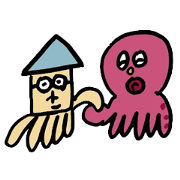 CHIECHIHIRO's octopus&squid Sticker
