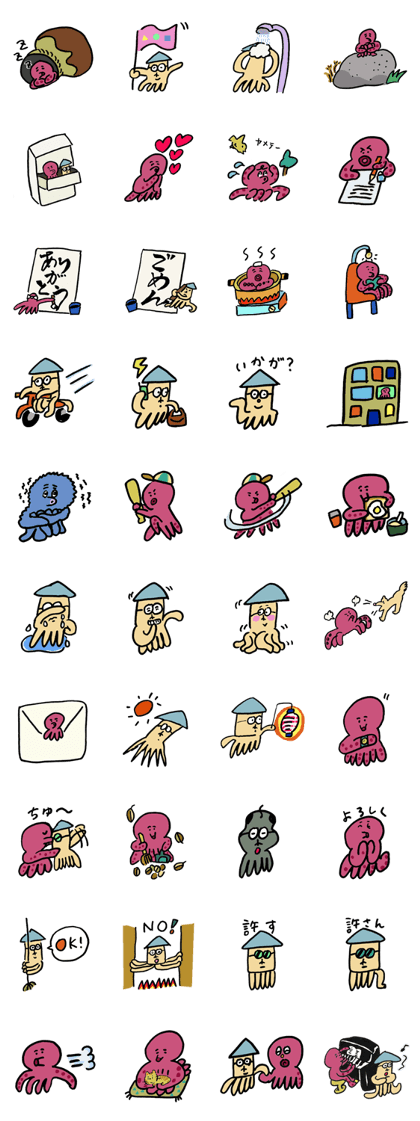CHIECHIHIRO's octopus&squid Sticker
