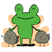 Cute "Sumi-e" Frog stickers vol.5