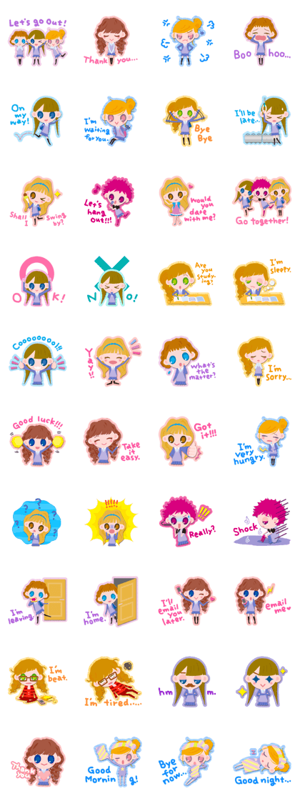 High school girls Sticker
