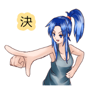 Sticker of feeling -Blue hair girl2-
