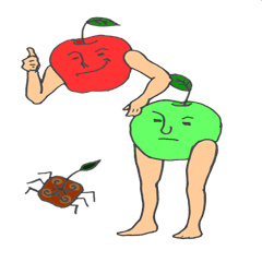 The red apple and green apple