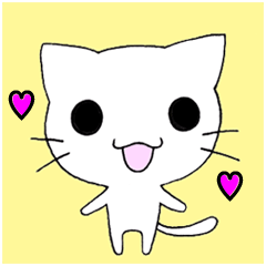 Very cute white cat sticker