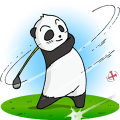 Professional Golfer Panda Line Stickers Line Store