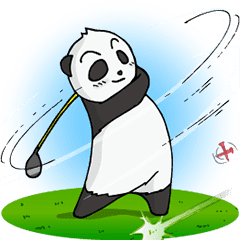 Professional Golfer Panda Line Stickers Line Store