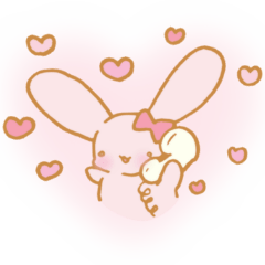 Lovely Pink Rabbit – LINE stickers | LINE STORE