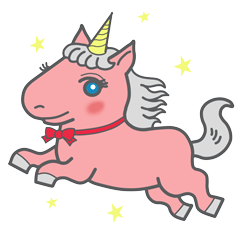 Cute pink unicorn