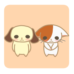 Everyday stickers of dog and cat
