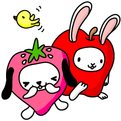 Strawberry Dog & Apple Rabbit