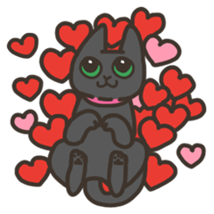 Cat Goma and Peanut on Valentine's Day