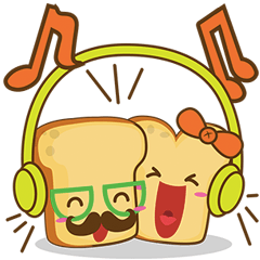 Mr and Mrs Toastee , cute toast sticker