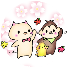Cute monkey and pigg Sticker3