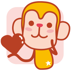 Sticker of a cute monkey 6