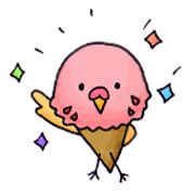 Birds of strawberry ice pattern