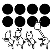 Animals forming a line