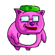 The fat cat with eyeglasses