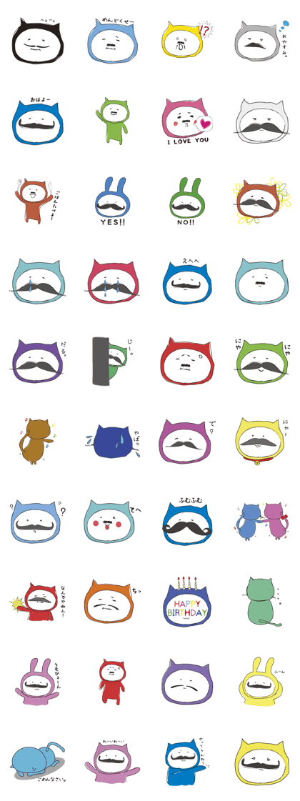 mustache cat man , sometimes rabbit