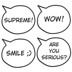 A speech balloon-style stickers (simple)