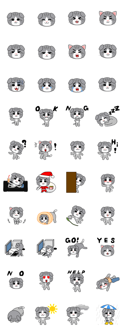 Cat's Stickers (Scottish Fold)