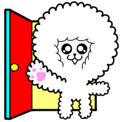 Fluffy dog family stamp