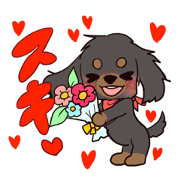 Cute dog carrying happiness