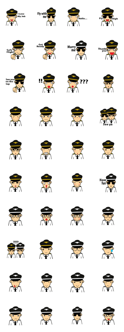 Cute Pilot Cartoons